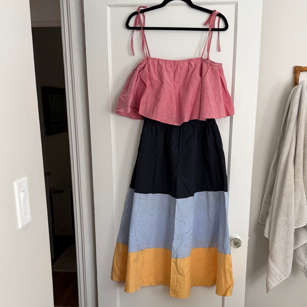 English Factory Midi Colorblock Dress
